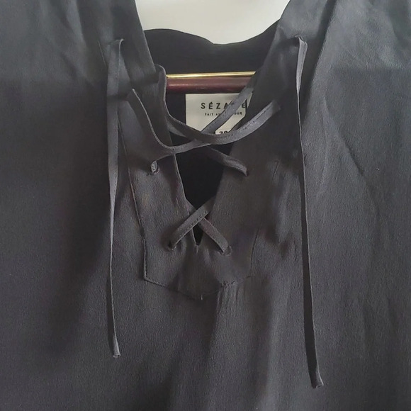 NWT Sezane Size 38 Robe Charlotte Silk black dress - Picture 3 of 6